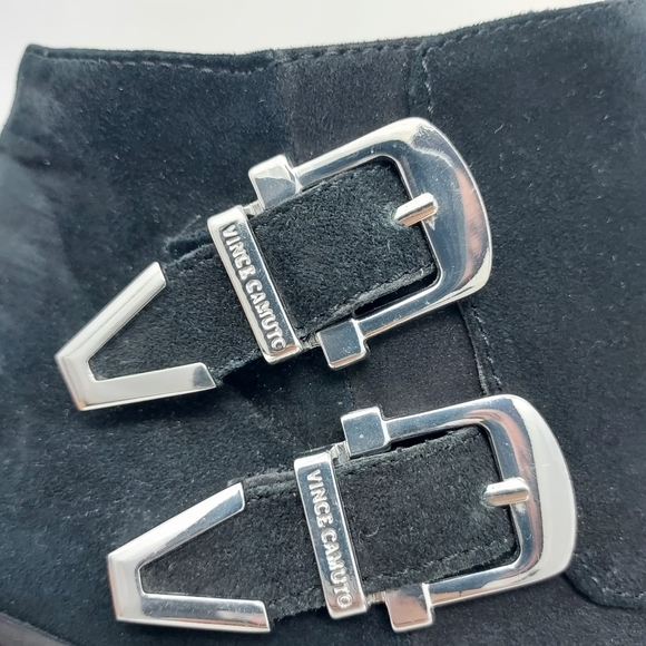 Vince Camuto Black Suede Ankle Booties Size 7 - Picture 5 of 12
